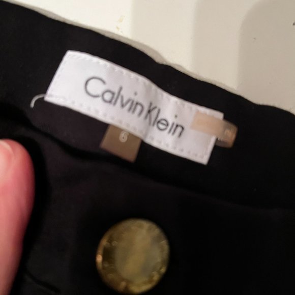 Calvin Klein Slim Fit Black Pants with Zipper Front Pockets – Size 6 - Picture 10 of 11